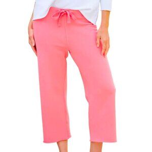 Frank & Eileen Catherine Cropped Sweatpants Watermelon* Women's M Cotton Pink